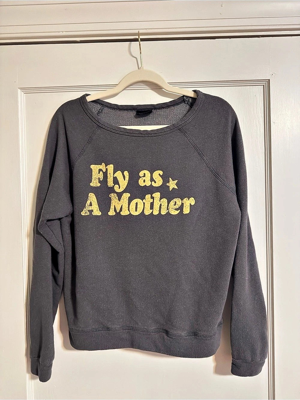 Blank Paige Fly As A Mother Pullover Sweatshirt Gray Like New